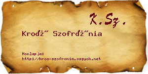 Kroó Szofrónia névjegykártya